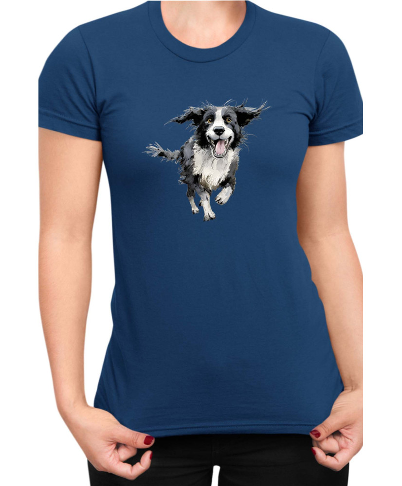 Дамска Тениска Funny Dogs Breeds Border Collie 02