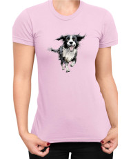 Дамска Тениска Funny Dogs Breeds Border Collie 02