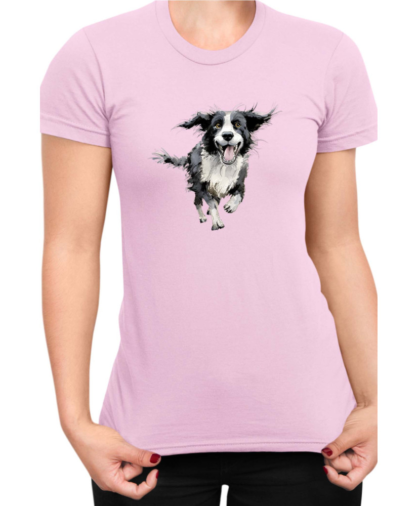 Дамска Тениска Funny Dogs Breeds Border Collie 02