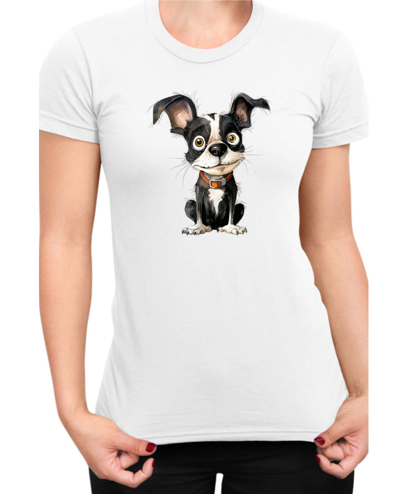 Дамска Тениска Funny Dogs Breeds Boston Terrier 01 Дамска Тениска Funny Dogs Breeds Boston Terrier 01