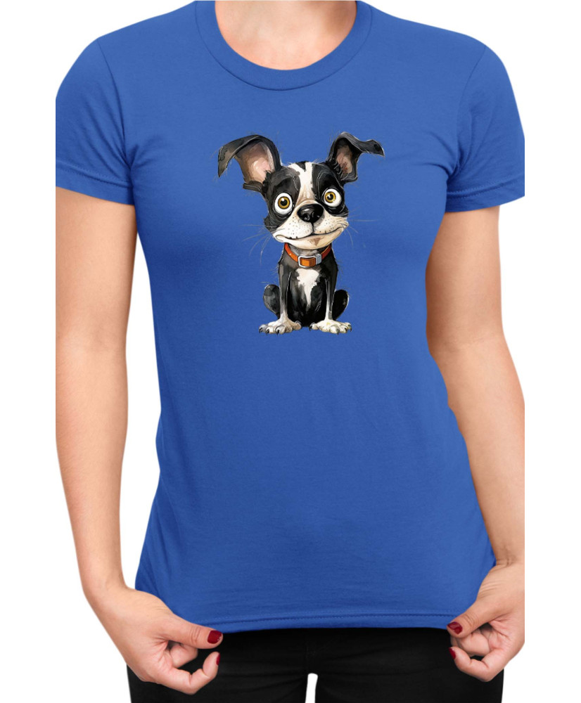Дамска Тениска Funny Dogs Breeds Boston Terrier 01
