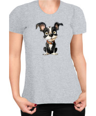 Дамска Тениска Funny Dogs Breeds Boston Terrier 01