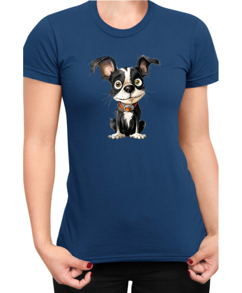 Дамска Тениска Funny Dogs Breeds Boston Terrier 01