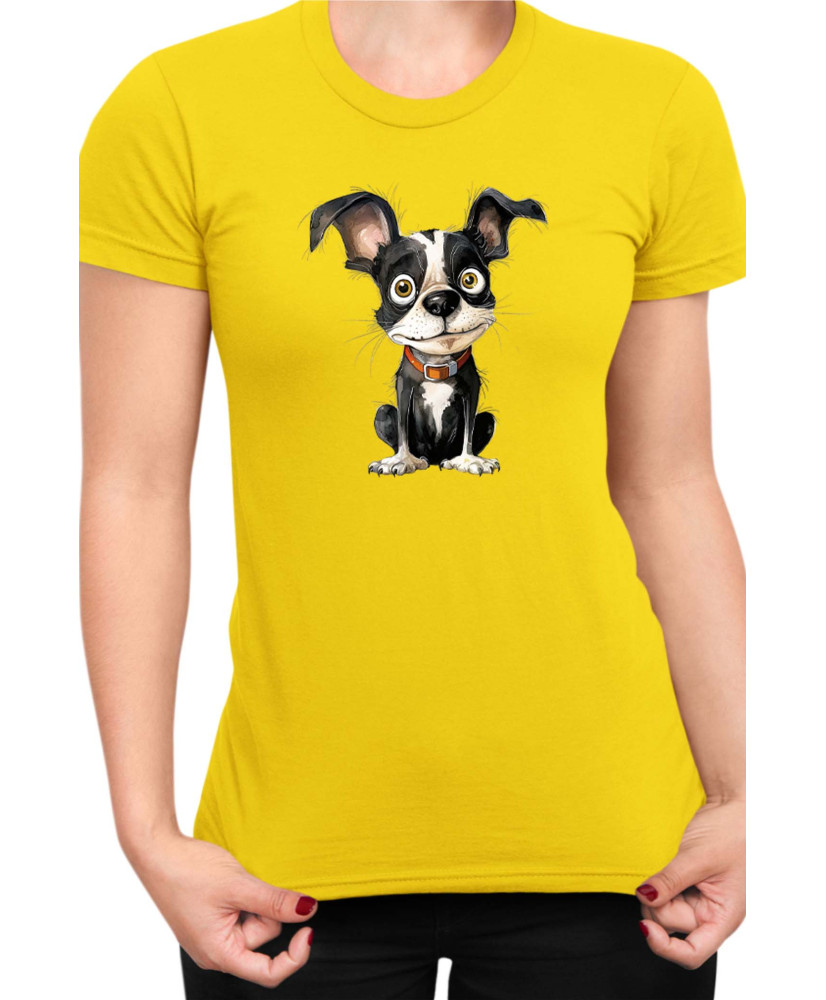 Дамска Тениска Funny Dogs Breeds Boston Terrier 01
