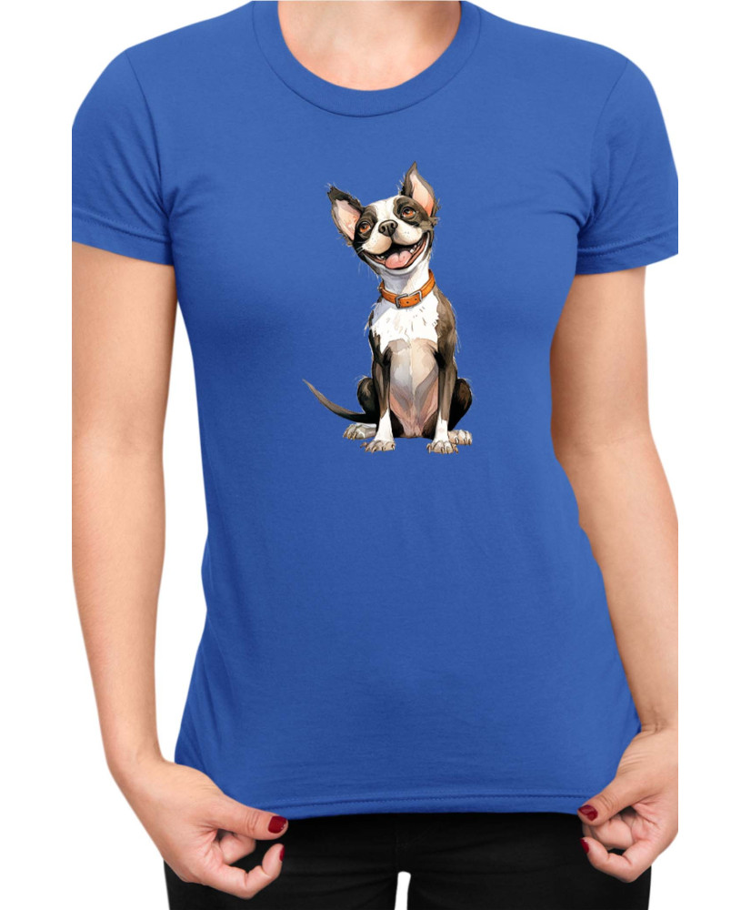 Дамска Тениска Funny Dogs Breeds Boston Terrier 02