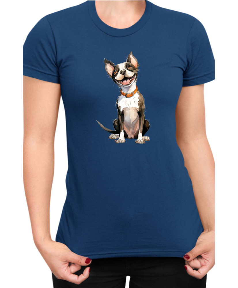 Дамска Тениска Funny Dogs Breeds Boston Terrier 02 Дамска Тениска Funny Dogs Breeds Boston Terrier 02