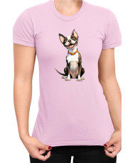 Дамска Тениска Funny Dogs Breeds Boston Terrier 02