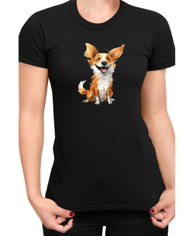 Дамска Тениска Funny Dogs Breeds Corgi
