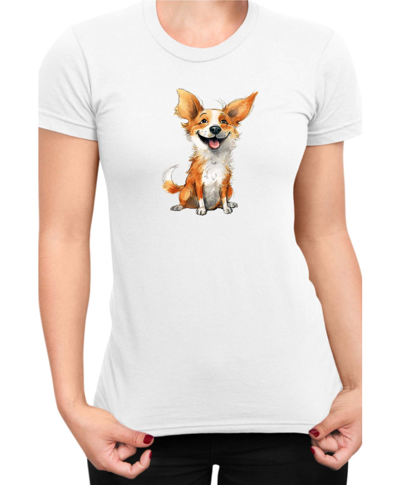 Дамска Тениска Funny Dogs Breeds Corgi
