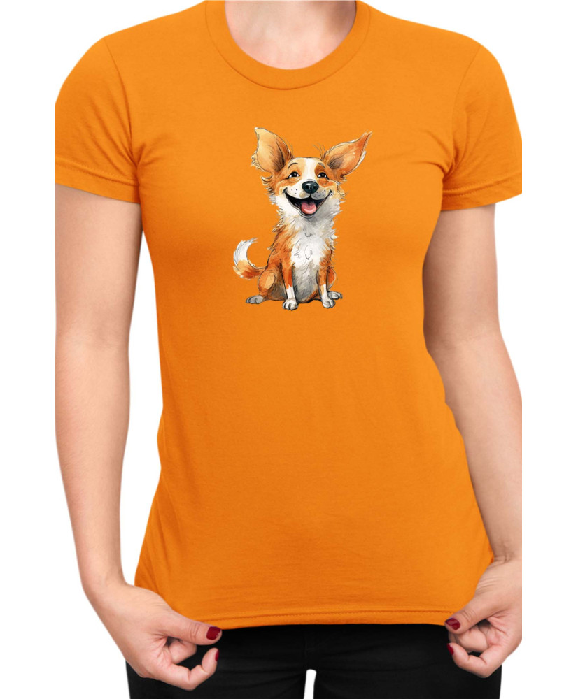 Дамска Тениска Funny Dogs Breeds Corgi