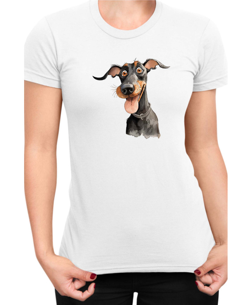 Дамска Тениска Funny Dogs Breeds Doberman