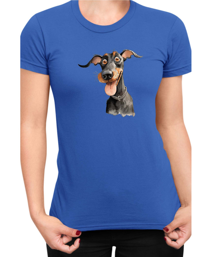 Дамска Тениска Funny Dogs Breeds Doberman