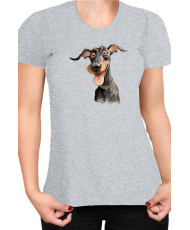 Дамска Тениска Funny Dogs Breeds Doberman