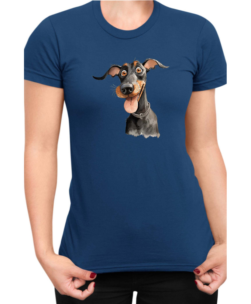 Дамска Тениска Funny Dogs Breeds Doberman