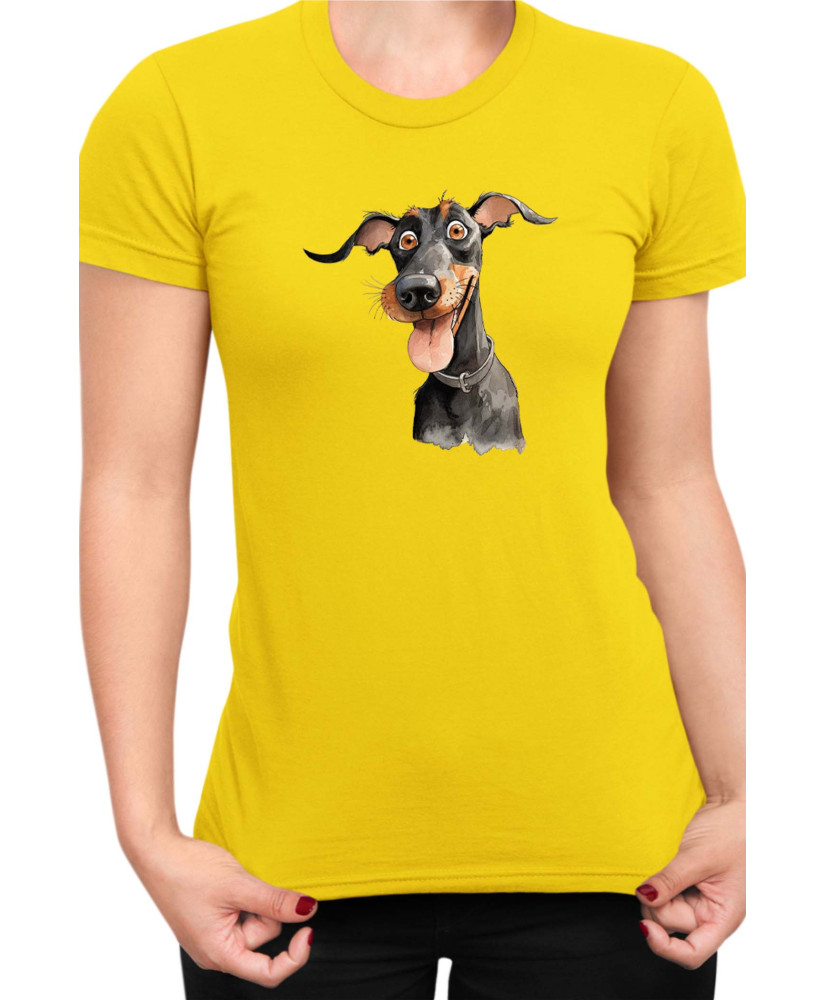 Дамска Тениска Funny Dogs Breeds Doberman