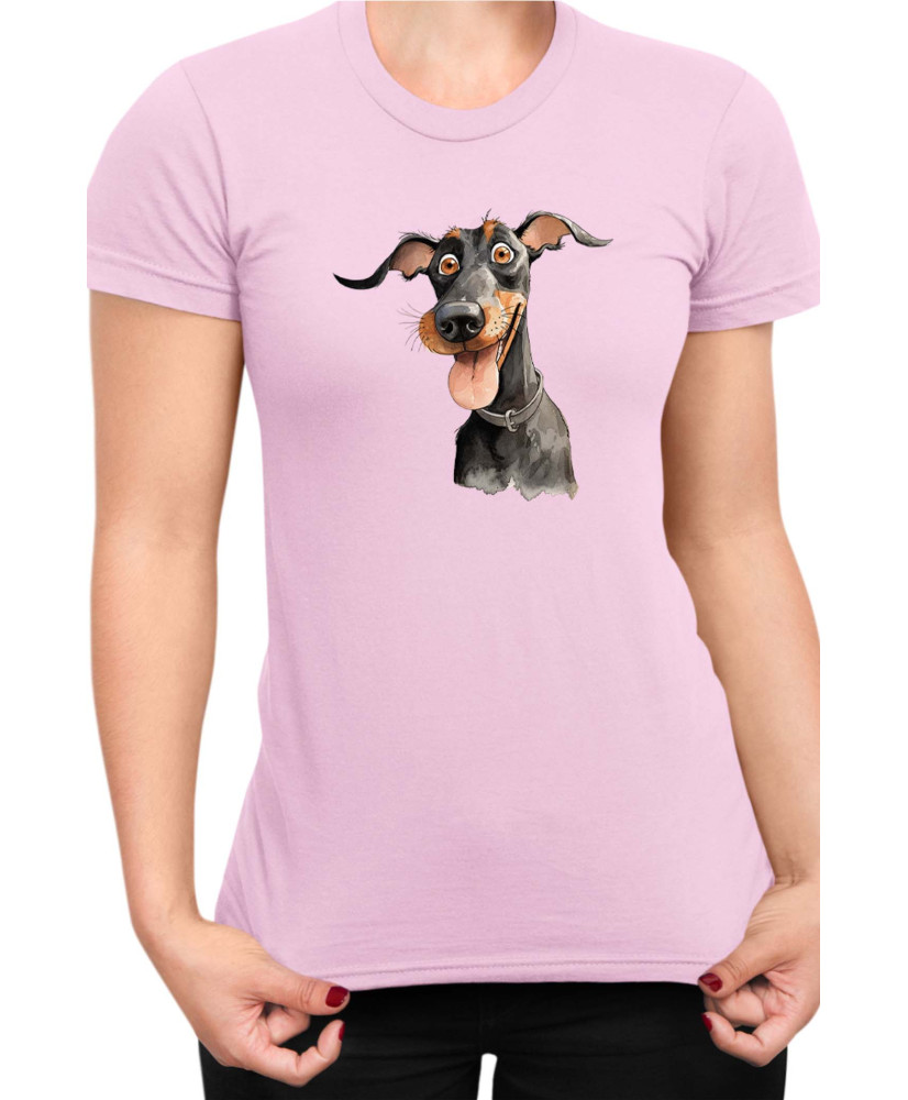 Дамска Тениска Funny Dogs Breeds Doberman