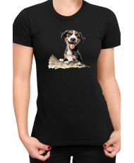 Дамска Тениска Funny Dogs Breeds Entlebucher Mountain Dog