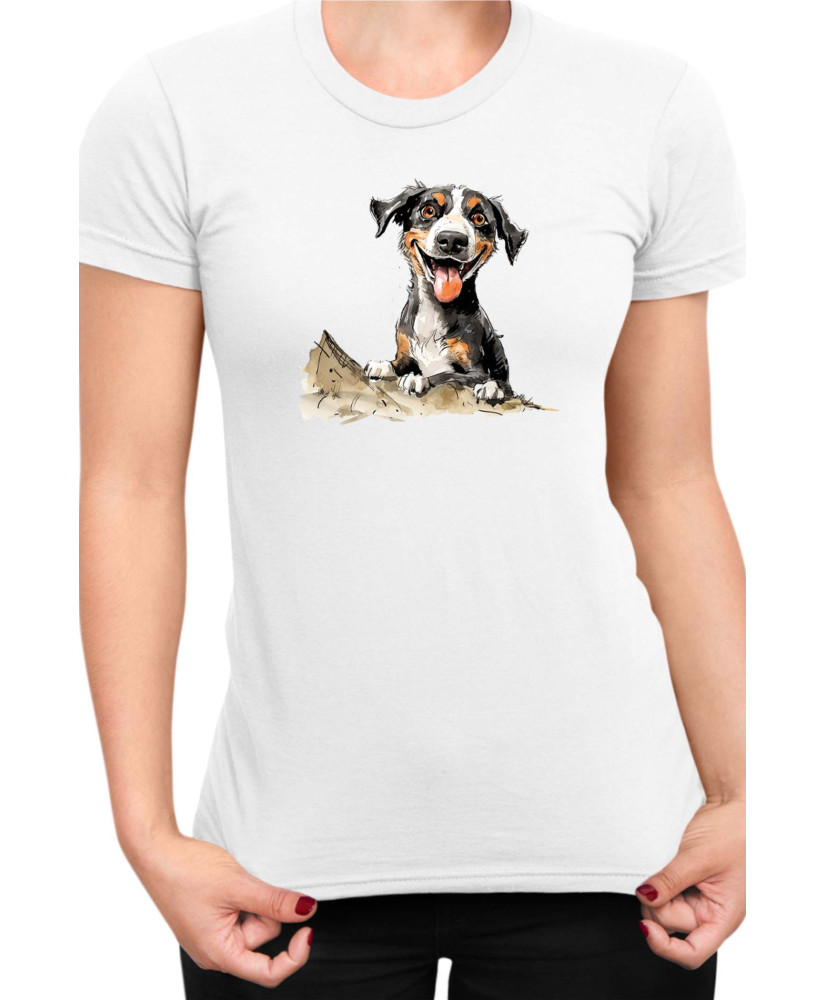 Дамска Тениска Funny Dogs Breeds Entlebucher Mountain Dog