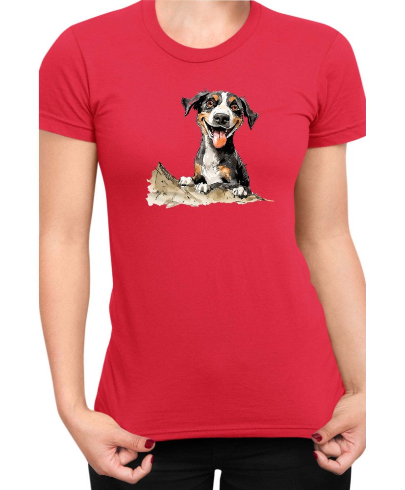 Дамска Тениска Funny Dogs Breeds Entlebucher Mountain Dog