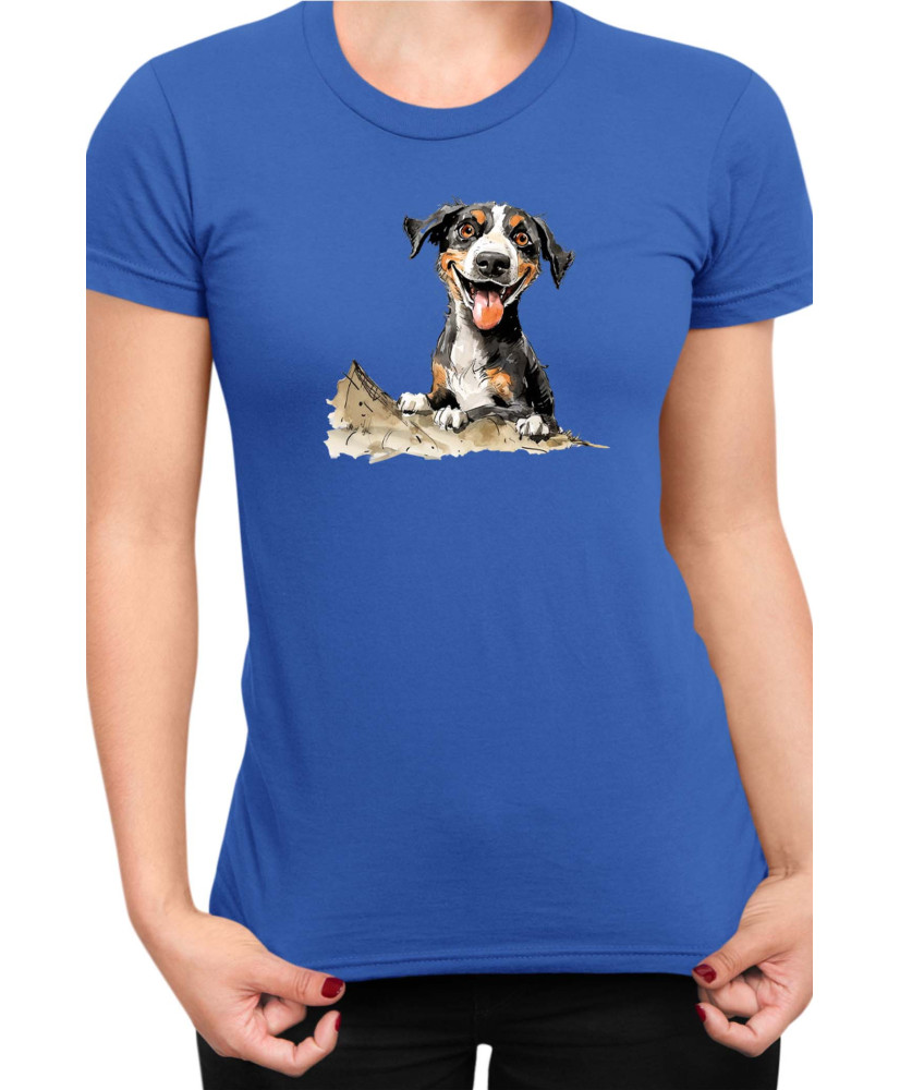 Дамска Тениска Funny Dogs Breeds Entlebucher Mountain Dog