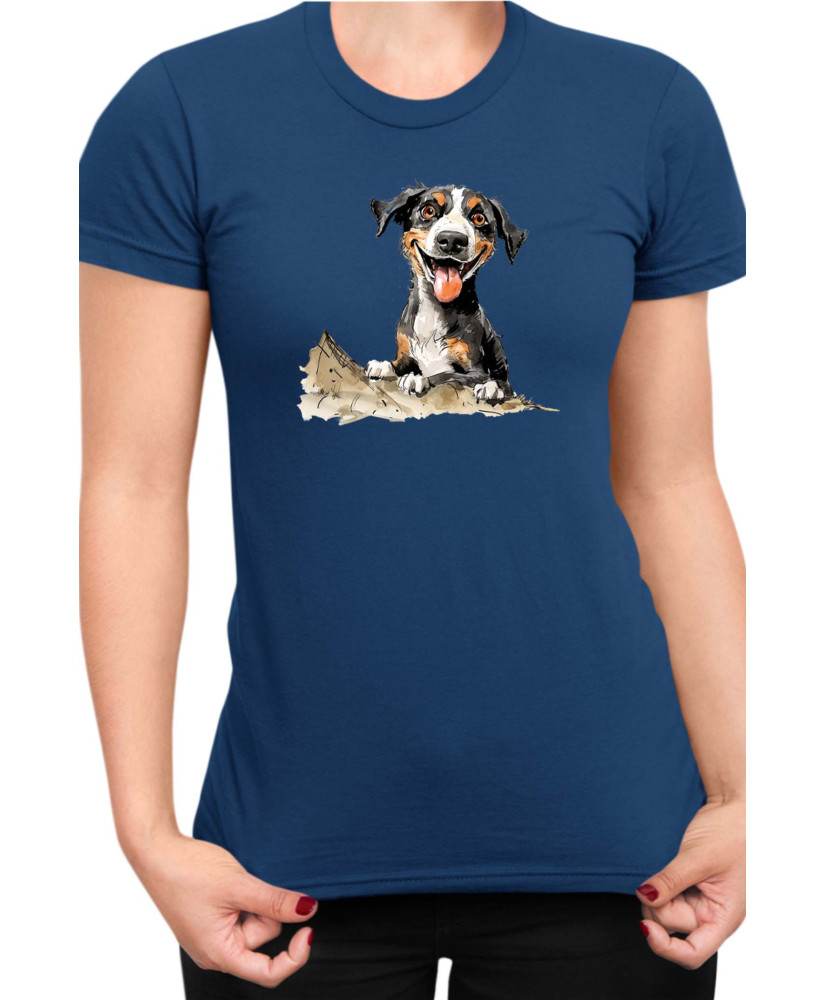 Дамска Тениска Funny Dogs Breeds Entlebucher Mountain Dog