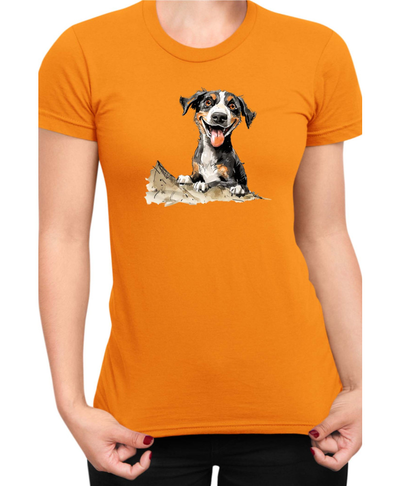 Дамска Тениска Funny Dogs Breeds Entlebucher Mountain Dog