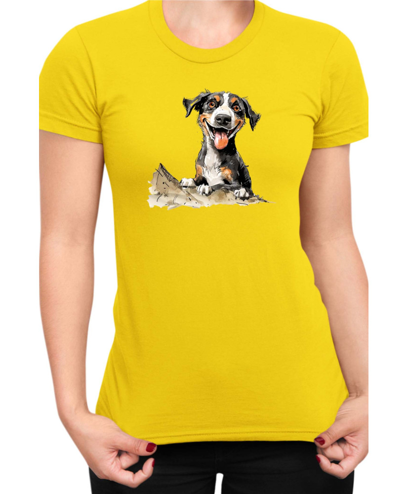 Дамска Тениска Funny Dogs Breeds Entlebucher Mountain Dog