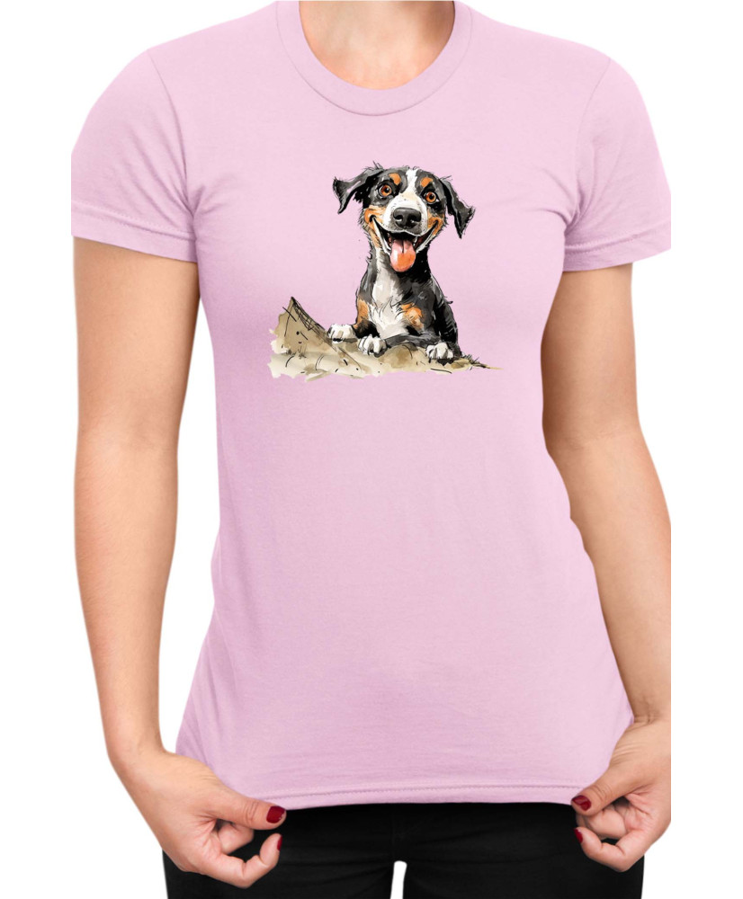 Дамска Тениска Funny Dogs Breeds Entlebucher Mountain Dog