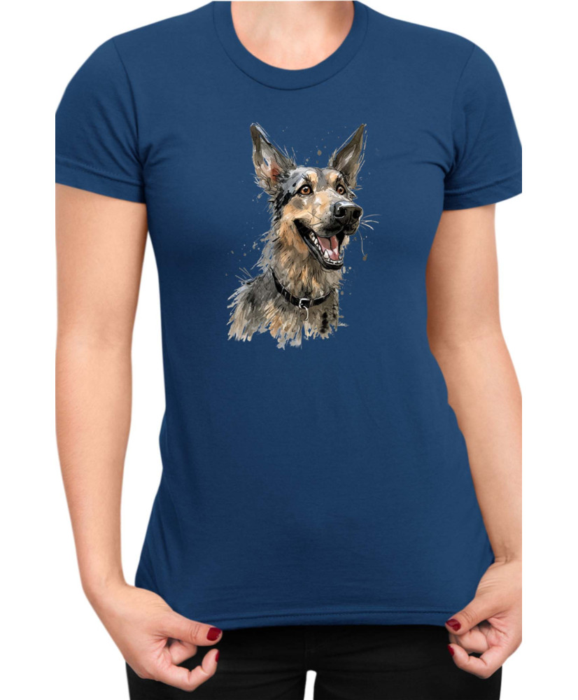 Дамска Тениска Funny Dogs Breeds German Shepherd
