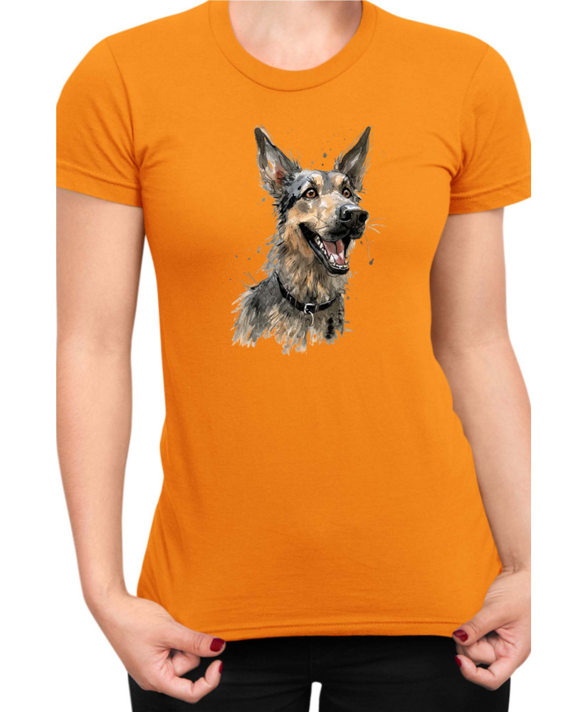 Дамска Тениска Funny Dogs Breeds German Shepherd
