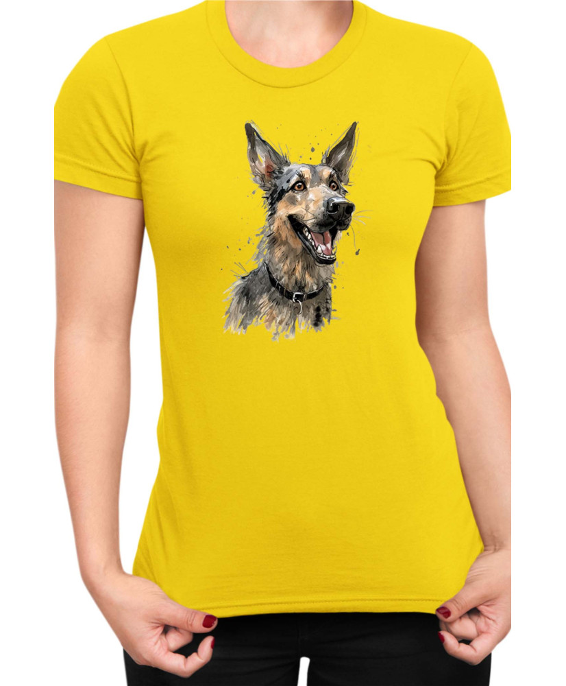 Дамска Тениска Funny Dogs Breeds German Shepherd