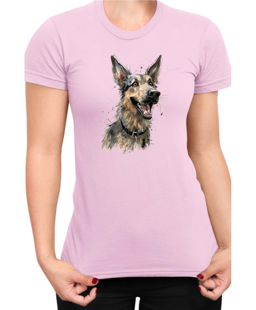 Дамска Тениска Funny Dogs Breeds German Shepherd