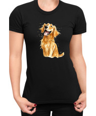 Дамска Тениска Funny Dogs Breeds Golden Retriever 01