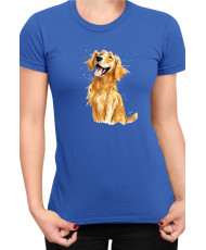 Дамска Тениска Funny Dogs Breeds Golden Retriever 01