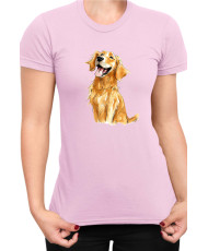 Дамска Тениска Funny Dogs Breeds Golden Retriever 01
