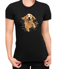 Дамска Тениска Funny Dogs Breeds Golden Retriever 02