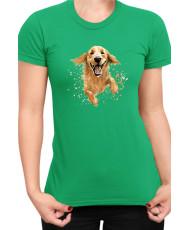 Дамска Тениска Funny Dogs Breeds Golden Retriever 02