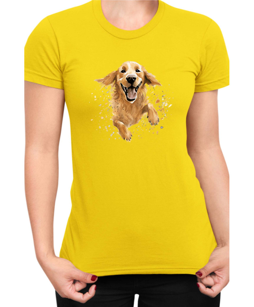 Дамска Тениска Funny Dogs Breeds Golden Retriever 02