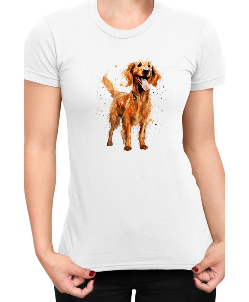 Дамска Тениска Funny Dogs Breeds Irish Setter