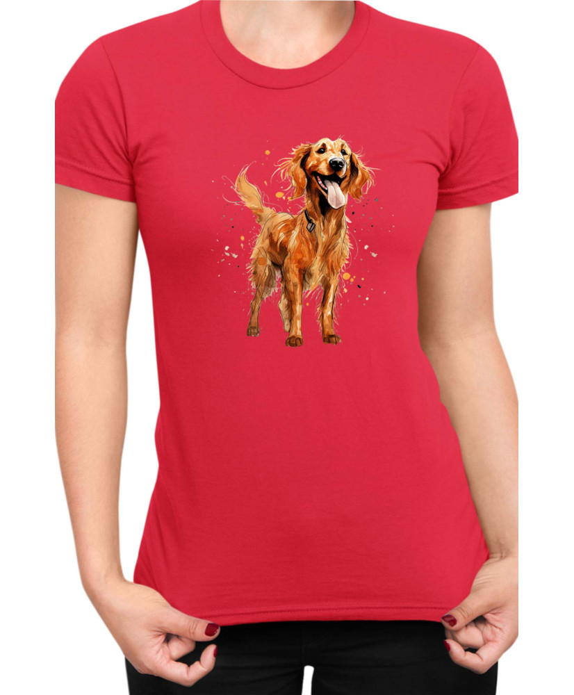 Дамска Тениска Funny Dogs Breeds Irish Setter