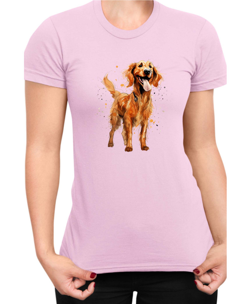 Дамска Тениска Funny Dogs Breeds Irish Setter