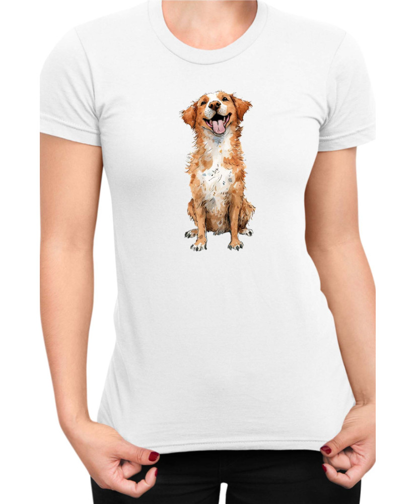 Дамска Тениска Funny Dogs Breeds Novia Scotia Duck Tolling Retriever