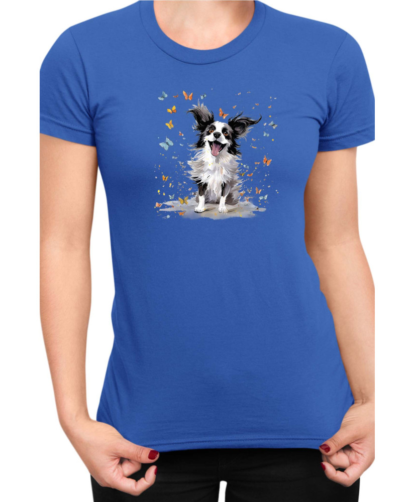 Дамска Тениска Funny Dogs Breeds Papillon