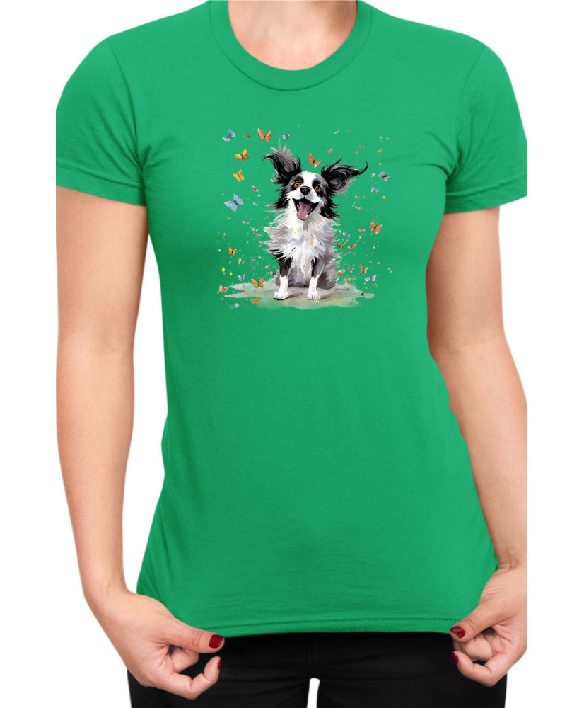 Дамска Тениска Funny Dogs Breeds Papillon