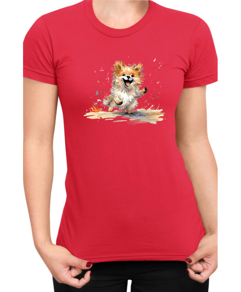 Дамска Тениска Funny Dogs Breeds Pomeranian