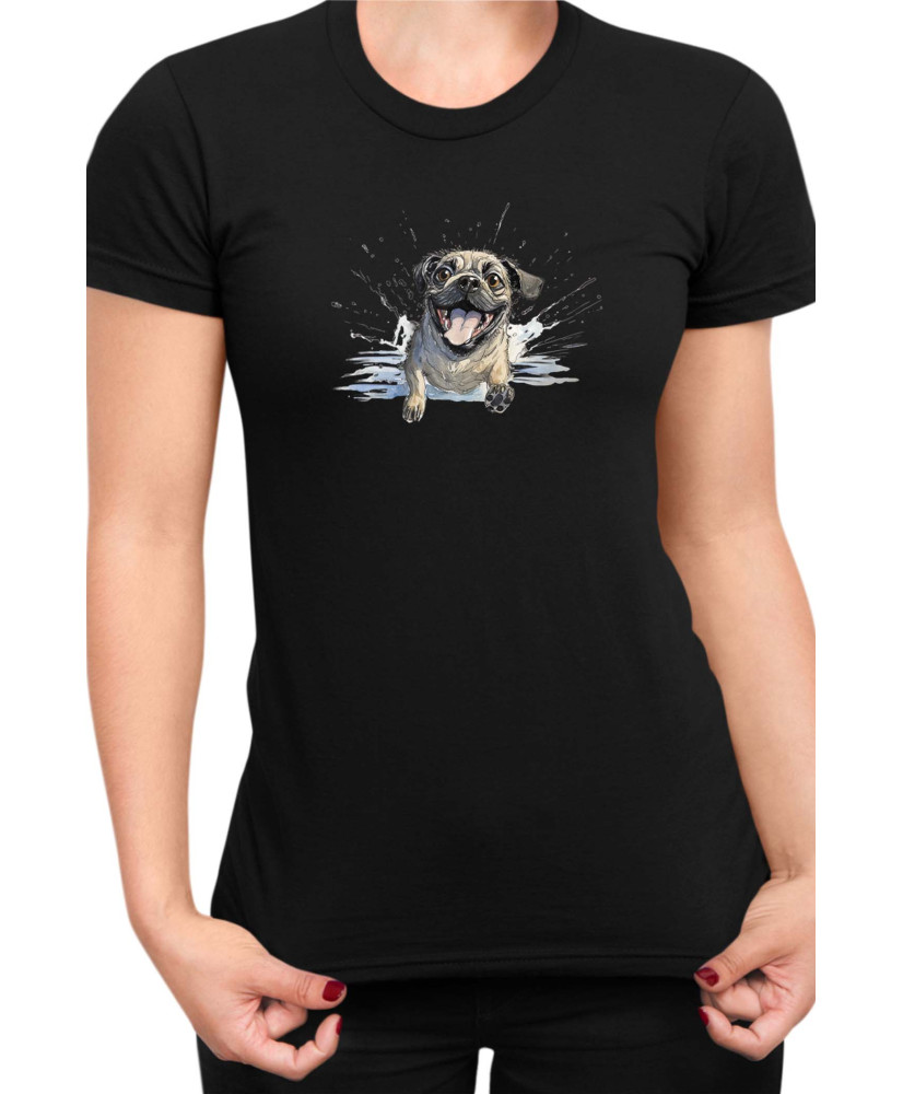 Дамска Тениска Funny Dogs Breeds Pug 01