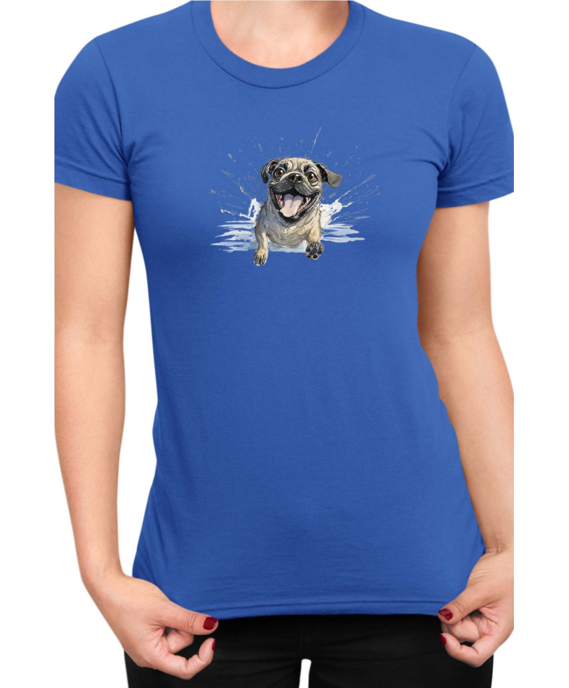 Дамска Тениска Funny Dogs Breeds Pug 01