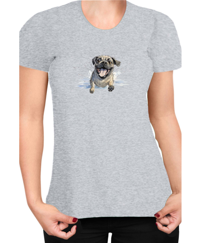 Дамска Тениска Funny Dogs Breeds Pug 01