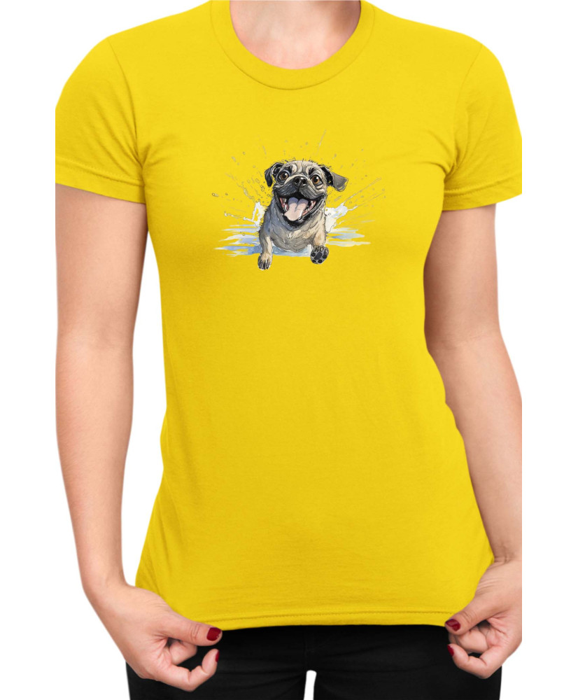Дамска Тениска Funny Dogs Breeds Pug 01