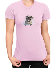 Дамска Тениска Funny Dogs Breeds Pug 01